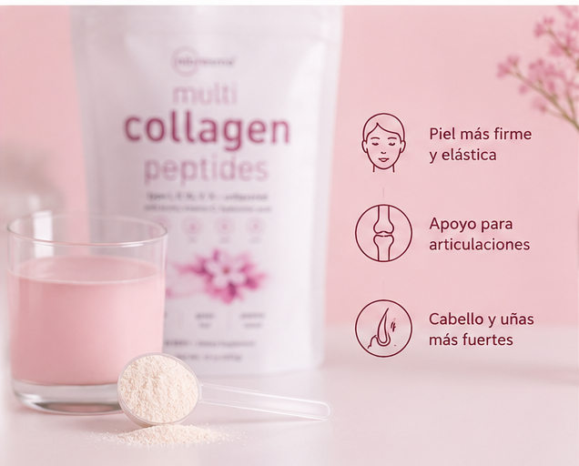 Multi Collagen Peptides en Polvo Tipos I, II, III, V y X Sin Sabor