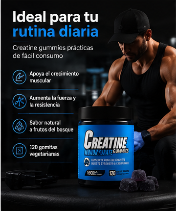 Creatina Gummies Blueberry 5000 mg/ 120 gomitas
