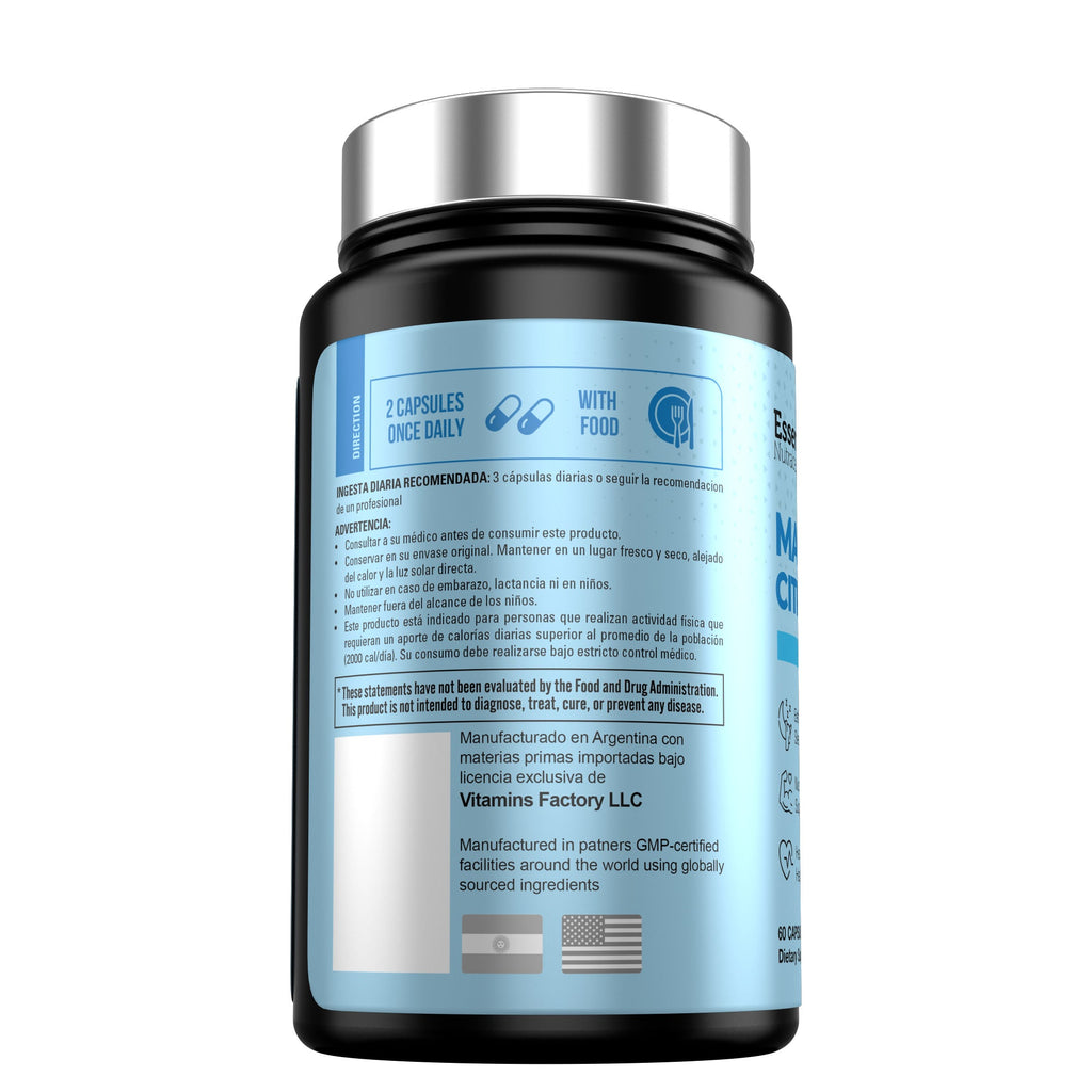 Citrato de Magnesio 1500 mg | 60 Cápsulas