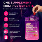 VYHTHY Gominolas de Creatina Monohidratada 5000 mg con Colágeno, BCAA, L-Glutamina, Biotina, Zinc, Vitamina D3 y Ácido Hialurónico - Recuperación Diaria Pre y Post Entreno, Sin Azúcar (60 Gominolas)