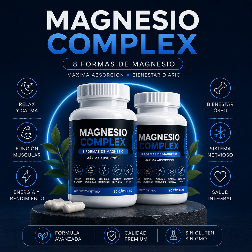 Magnesio Complex 8 en 1 60 Cápsulas Multibeneficio